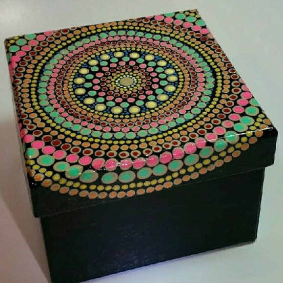 Keepsake Box Hand-Painted Mandala Trinket Box - Picture 1 of 5